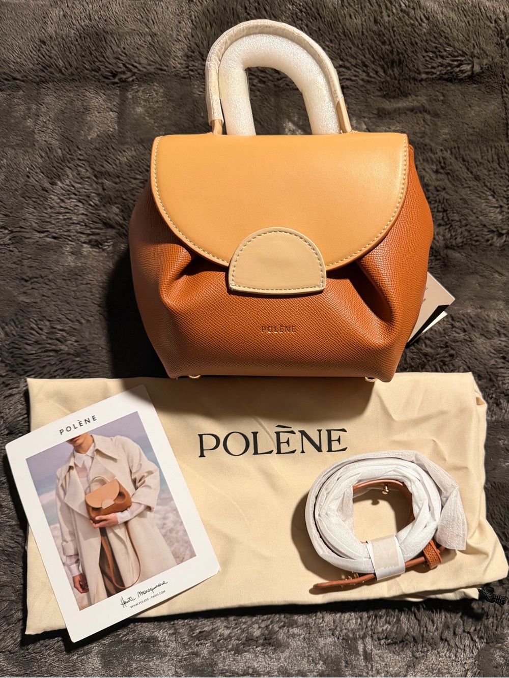 Número Un Nano Mini Leather Handbag Trio Camel Edition